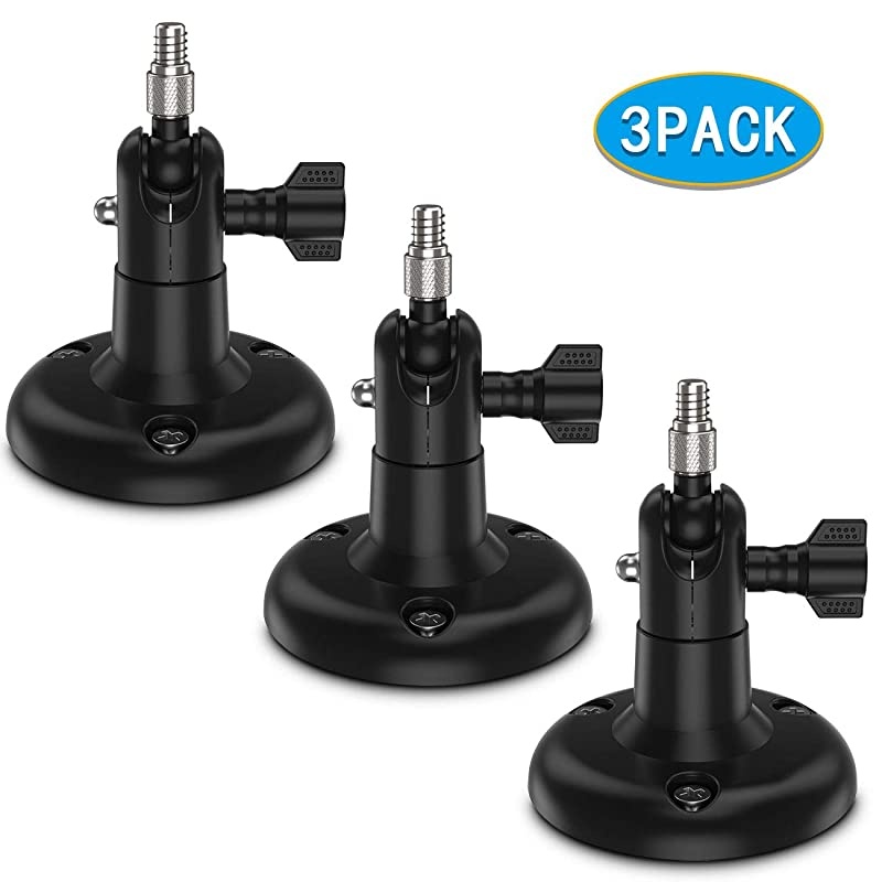 Upgraded Version?  Indoor/Outdoor Security Wall Mount for All Arlo Camera, Arlo Ultra, Arlo Essential, Wyze Cam Pan, eufyCam 2 - More Stable and Flexible Arlo Accessories(3-Pack,Black)