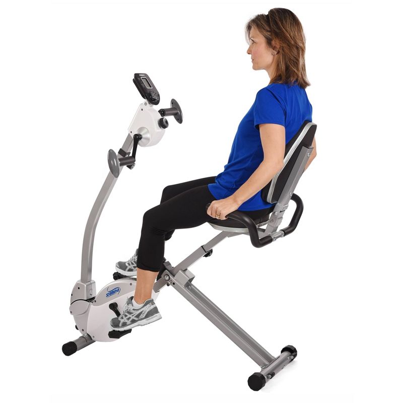 Stamina Recumbent Exercise Bike with Upper Body Exerciser - Chalk White