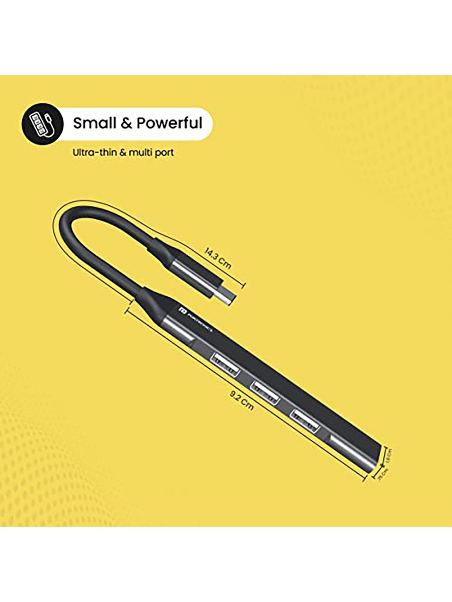 Portronics Mport 31C POR-1485 4 Port USB Hub (Grey)