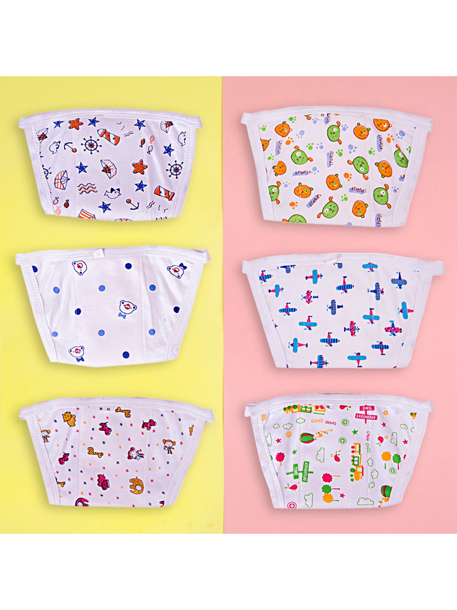 Baby Moo Adventure Time White 6 Pack Padded Langots