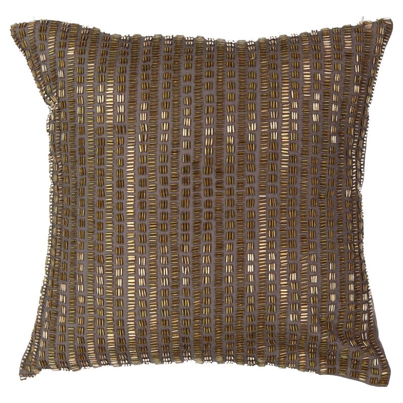 Beautyrest 14"x14" Sandrine Beaded Throw Pillow Brown