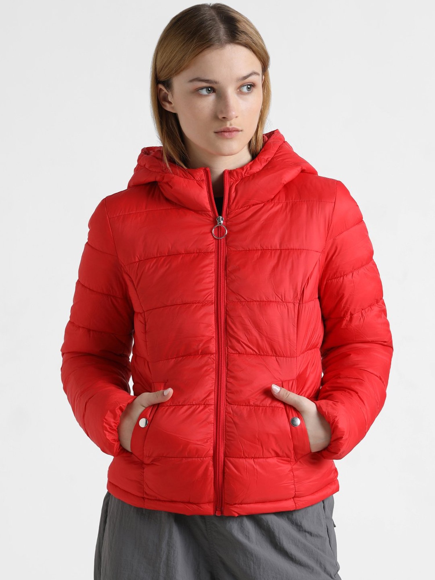 Only Red Regular Fit Puffer Jacket