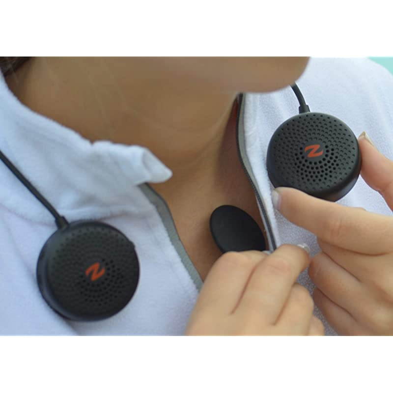 Magnetic Wearable Bluetooth Speakers (Black) for Running, Bicycling, Hiking, with Microphone
