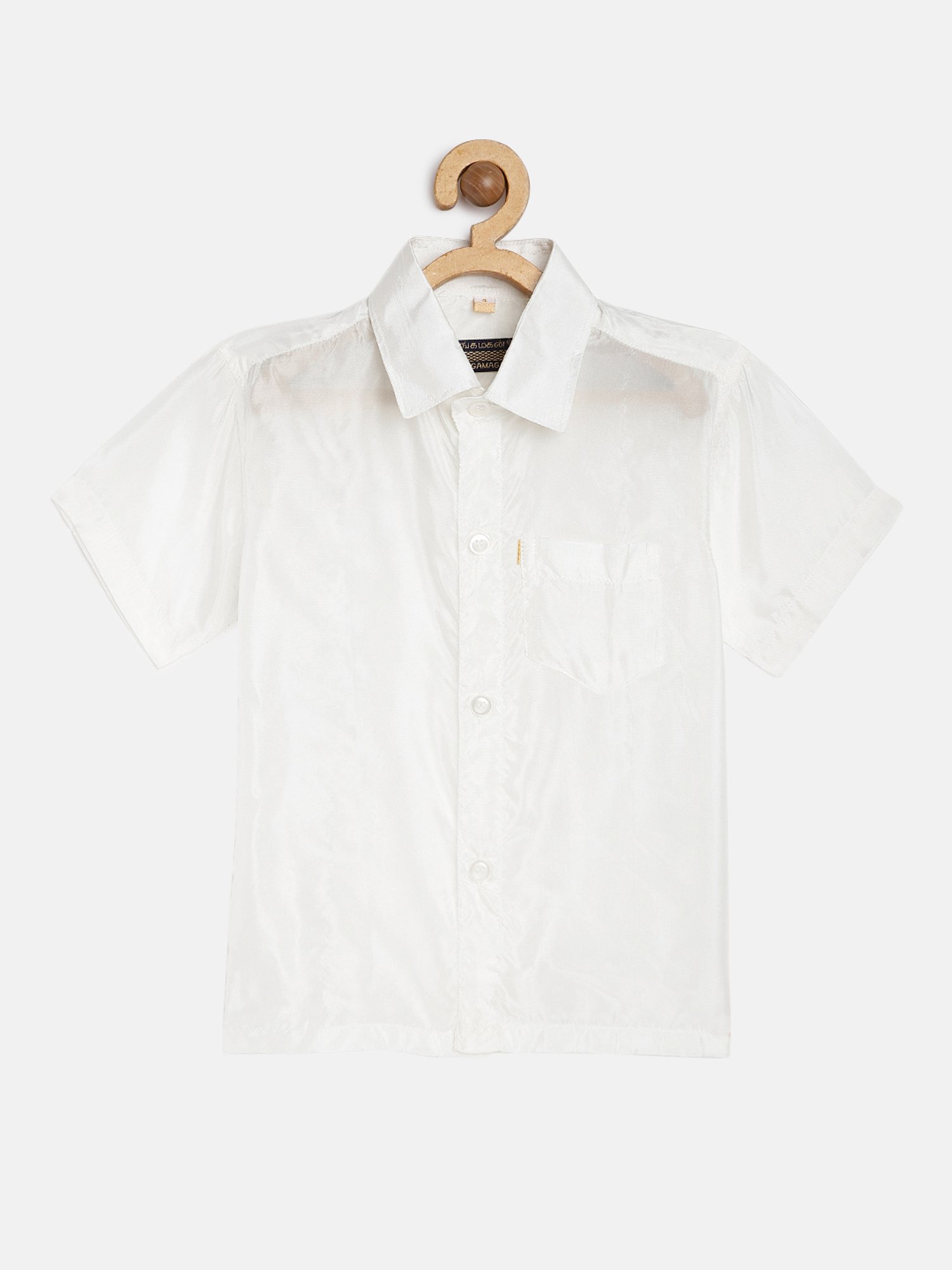 THANGAMAGAN Kids White Solid Shirt