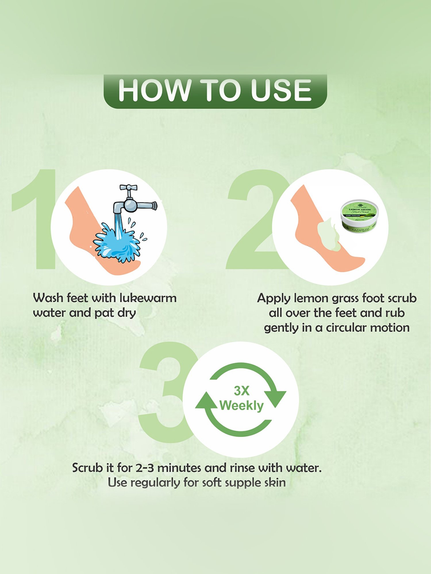 Kazarmaa Lemongrass Foot Scrub with Wooden Spoon - 100 gm