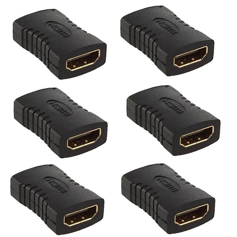 Female to Female Coupler Connector Pack 6pcs Adapter Extender FF High Speed