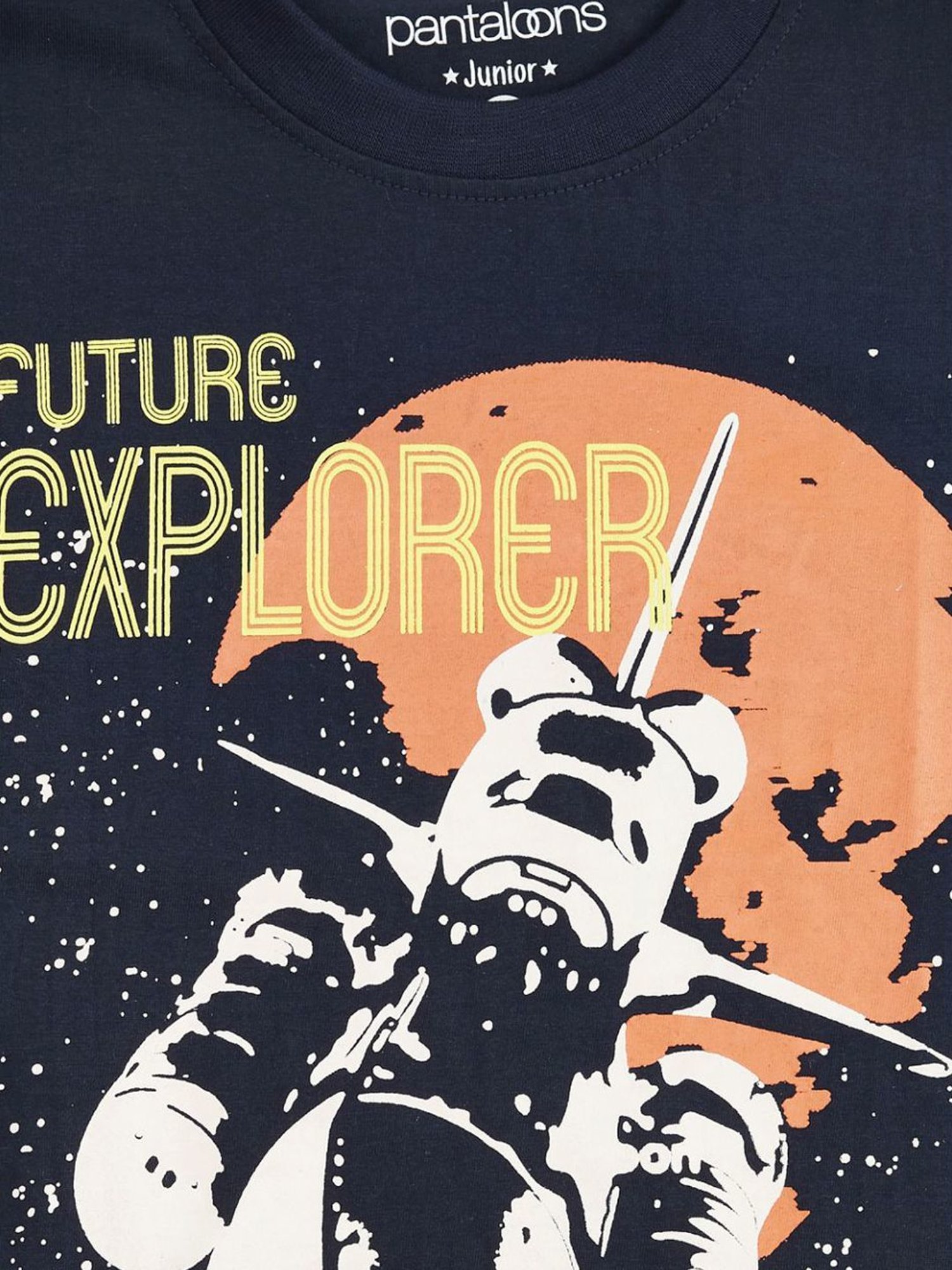 Pantaloons Junior Navy Cotton Printed T-Shirt