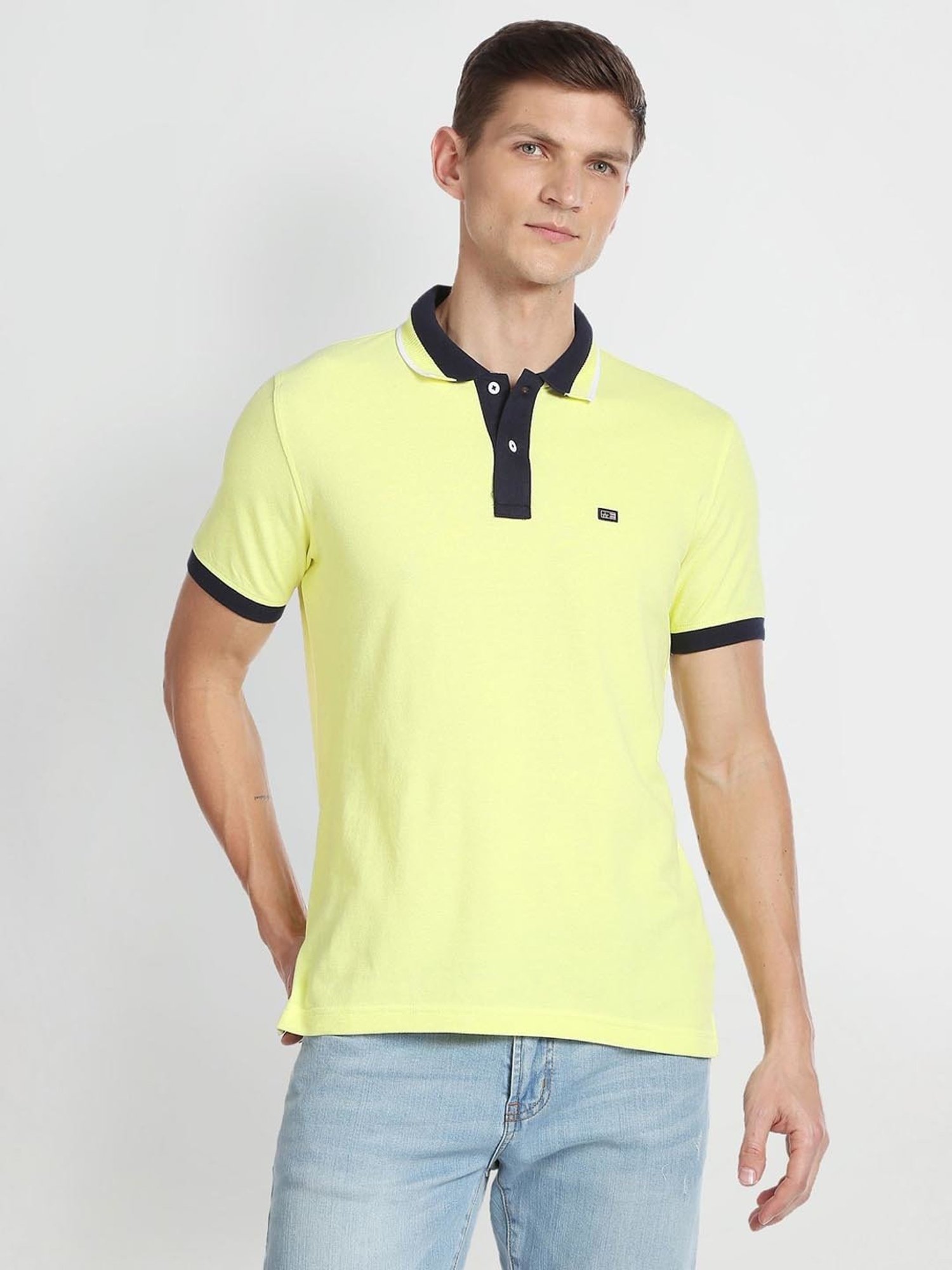 Arrow Sport Yellow Cotton Regular Fit Polo T-Shirt