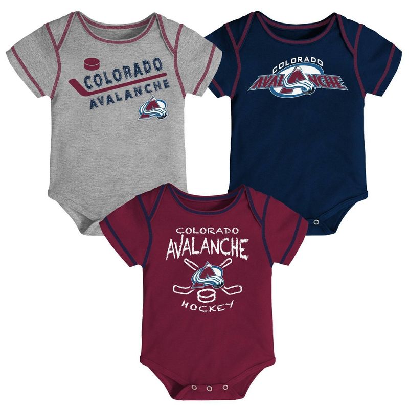 NHL Colorado Avalanche Baby Boys' Game Winner Bodysuit Set 3pk - 18M