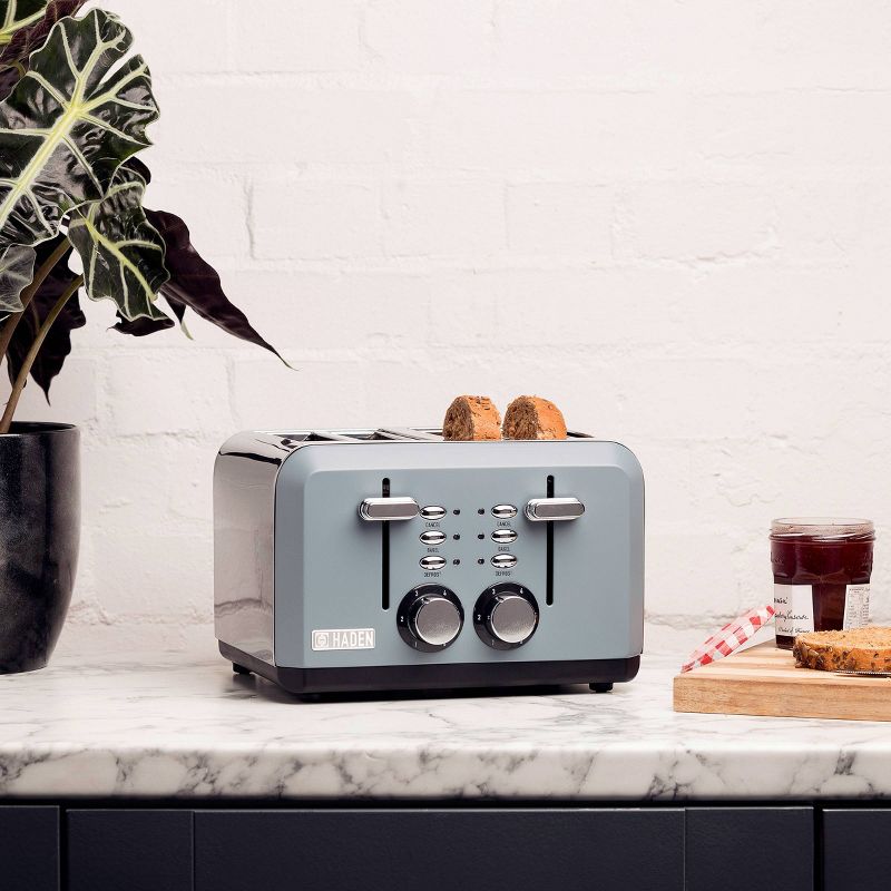 Haden Dorset 2-Slice Wide Slot Stainless Steel Countertop Retro Toaster with Adjustable Browning Control, Red