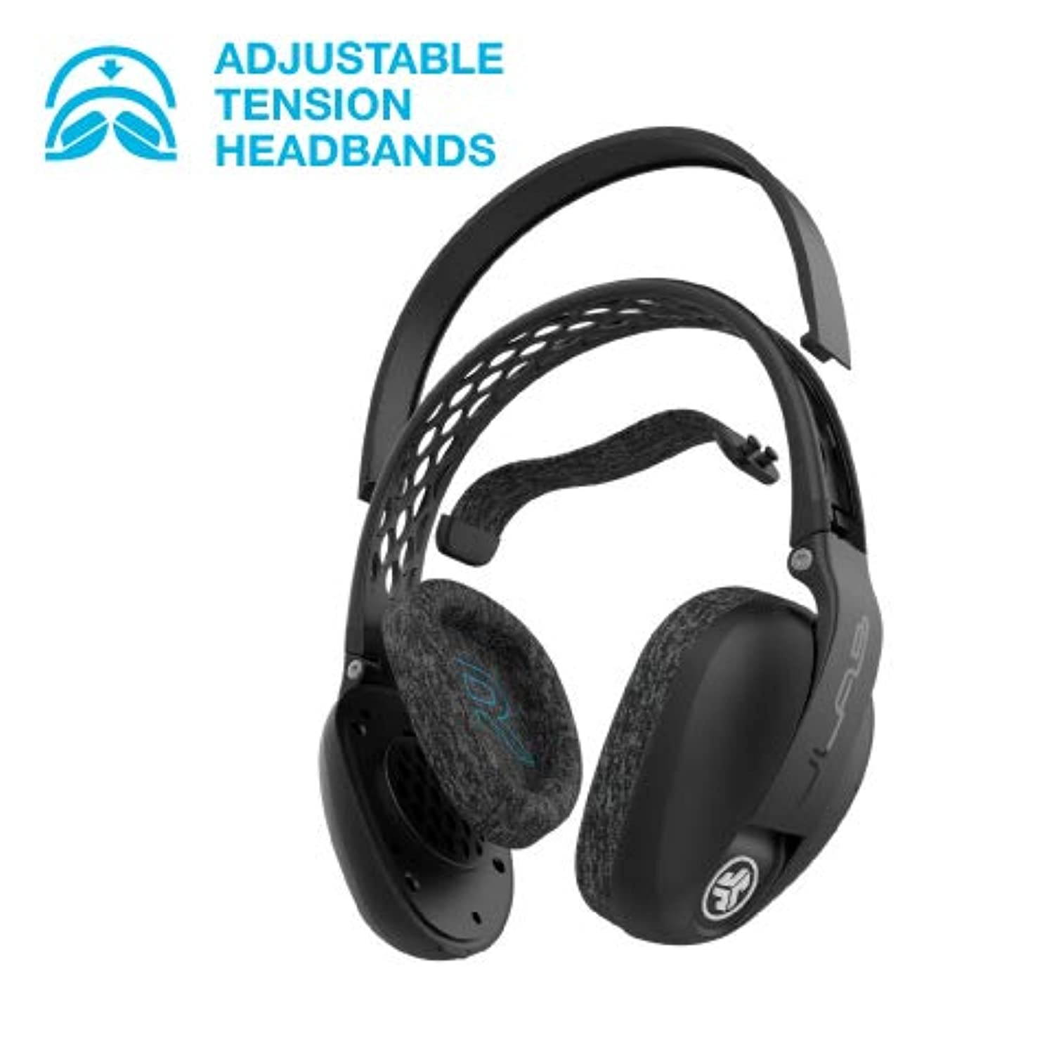 JLab Audio Flex Sport Gym Workout Headphones with Bluetooth 4.2 | 20-Hour Battery Life | Custom EQ3 Sound | Play, Pause, Answer, Hang Up Phone Calls | Black (HBFLEXSPORTRBLK4)