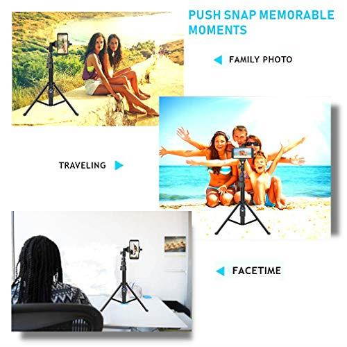 Selfie Stick Tripod  Integrated Portable AllInOne Professional Heavy Duty Aluminum Lightweight Bluetooth Remote For  Android Devices Non Skid Tripod Feet Extends To 51 Black