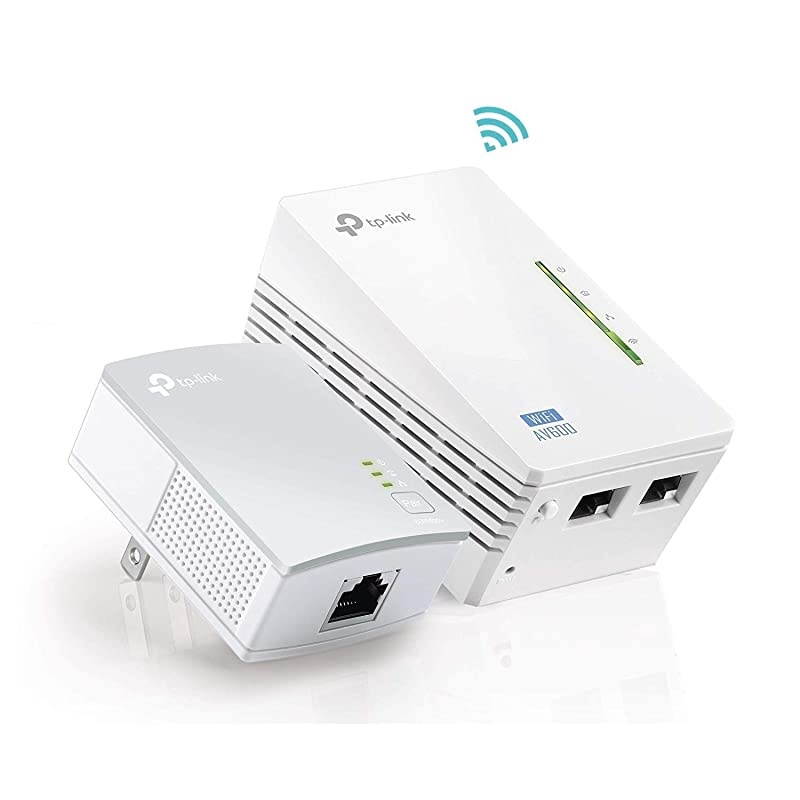 AV600 Powerline WiFi Extender Powerline Adapter with WiFi WiFi Booster Plug amp Play Power Saving Ethernet over Power Expand both Wired and WiFi Connections TLWPA4220 KIT