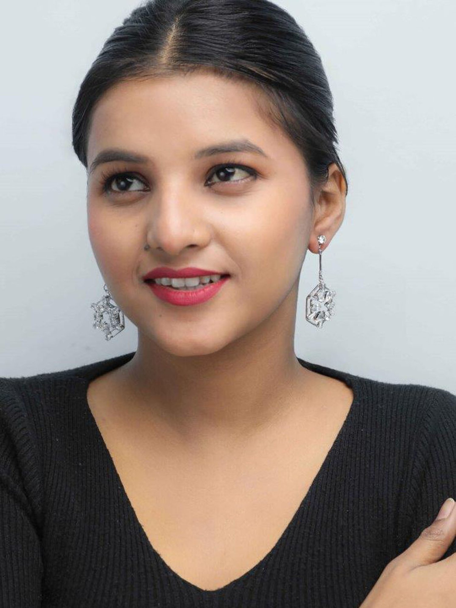 VOJ Silver Plated Stone Studded Circluar Earrings for Women