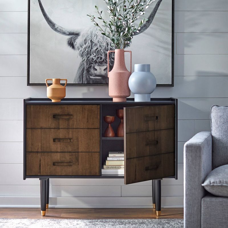 Randy Dresser and Multiuse Cabinet Black/Walnut - angelo:HOME