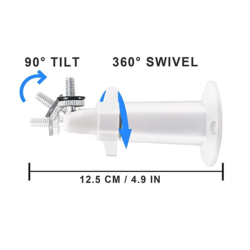 Security Wall Mount-Indoor/Outdoor Mount for Arlo, Arlo pro, Arlo pro2, Arlo Ultra Surveillance Camera with 1/4 Screw Head (White)