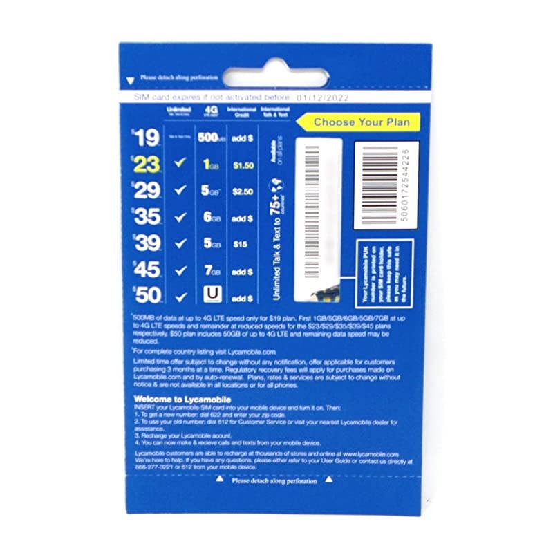 23 Plan Prepaid Sim Card Include 3 Month Service