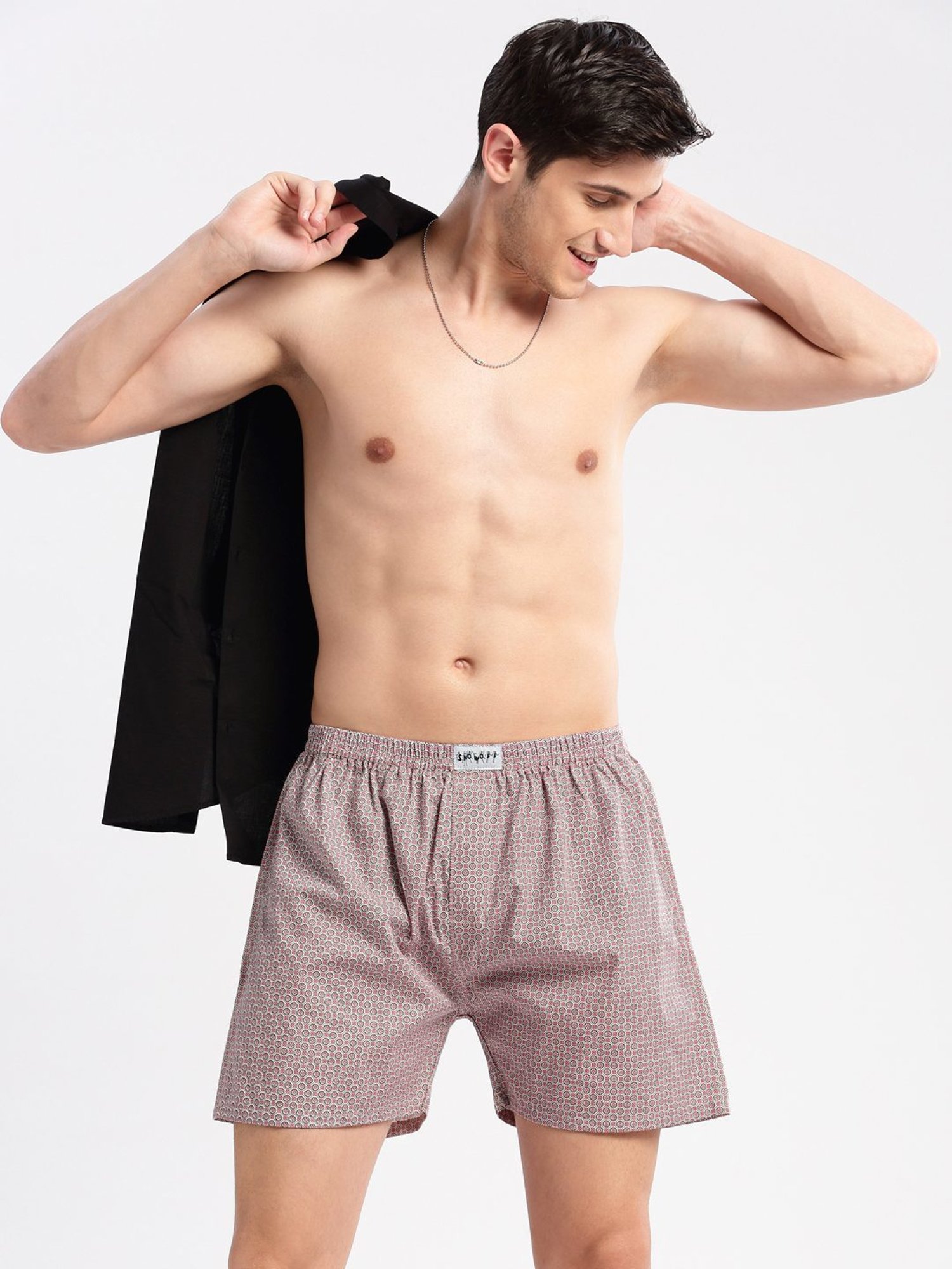 Showoff Red Cotton Slim Fit Printed Boxers