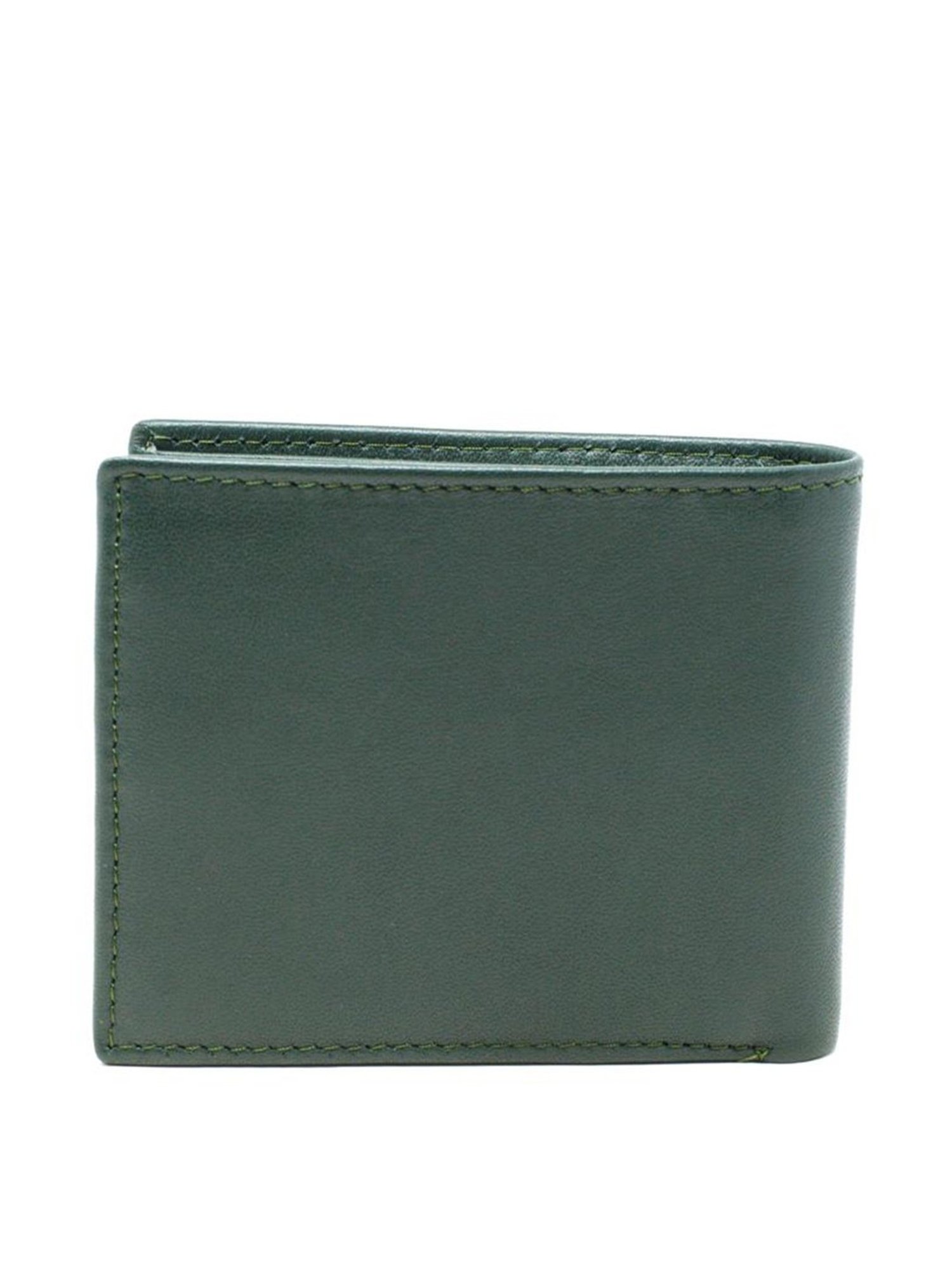 Tohl Reine Green Casual Leather Bi-Fold Wallet for Men