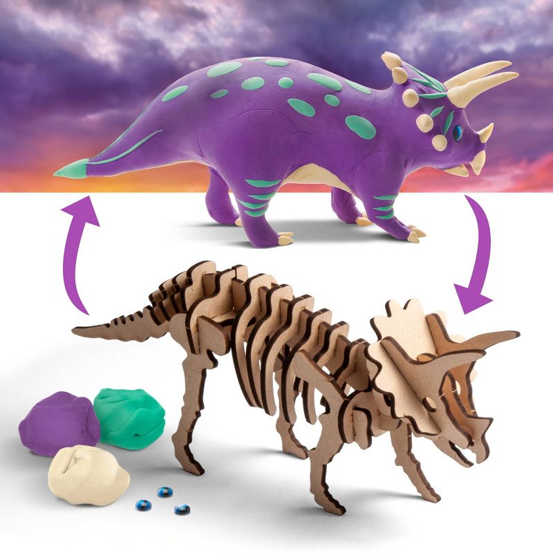 Discovery Kids Toy Dinosaur DIY Puzzle Clay Triceratops