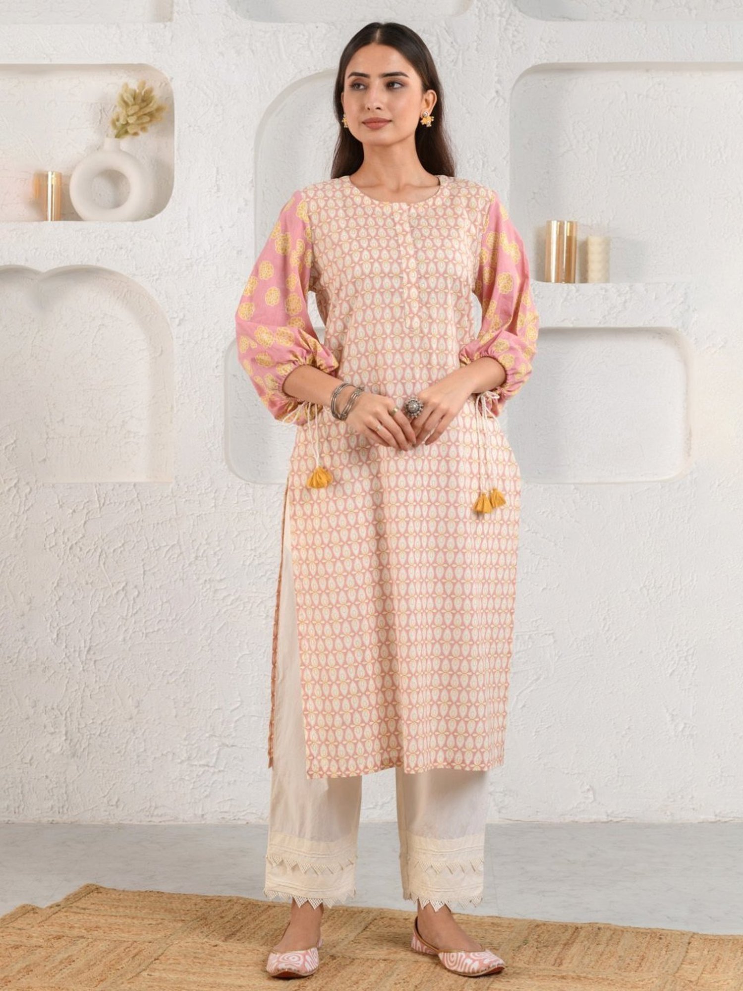 Prakriti Jaipur Peach Boho Kurta