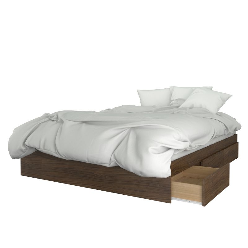 Alibi Storage Bed and Headboard Set Queen Walnut - Nexera