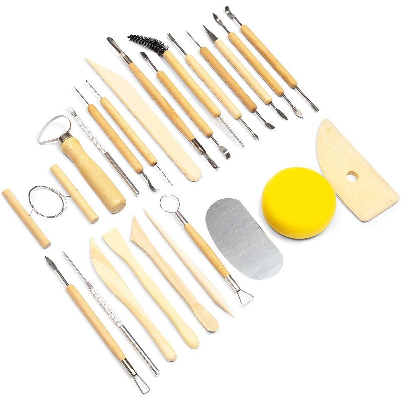 Bright Creations 24 Pieces Pottery and Clay Sculpting Tools for Arts and Crafts