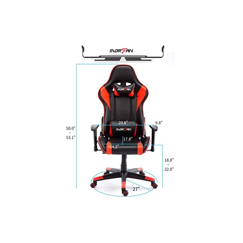 Racing Style Game Chair Ergonomic Recliner Swivel Office Computer Desk Chair Including Massage and Rocking Function F Series(Black/Red)