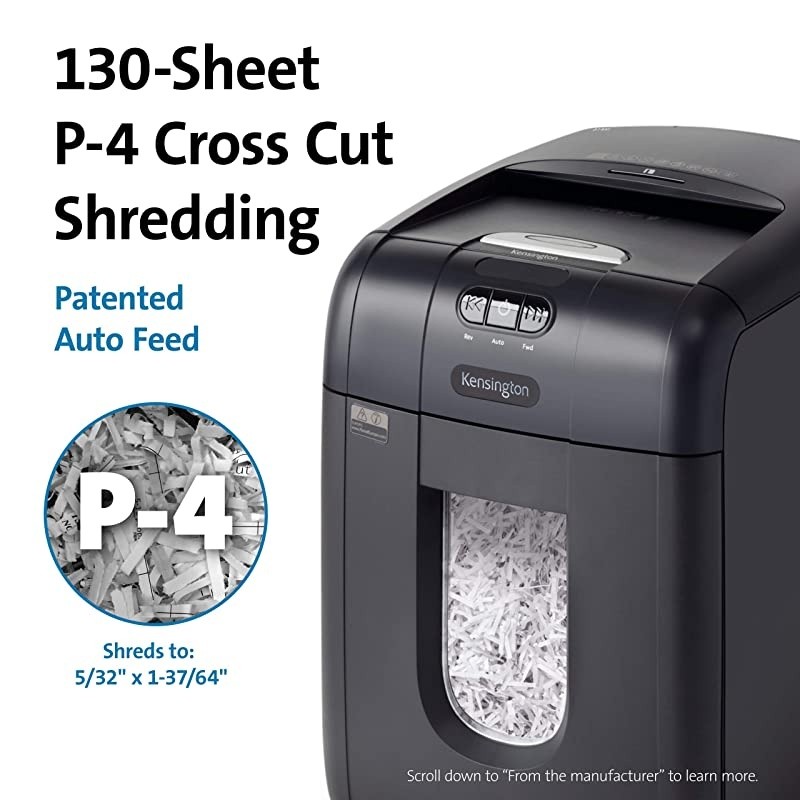 Shredder - Officeassist A1300 Auto-Feed Anti-Jam P4 130 Sheet Crosscut Shredder (K52079AM)