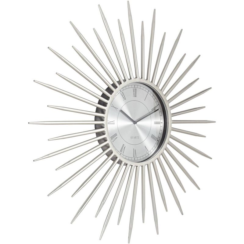 River Parks Studio Castallia Silver 28" Round Metal Wall Clock