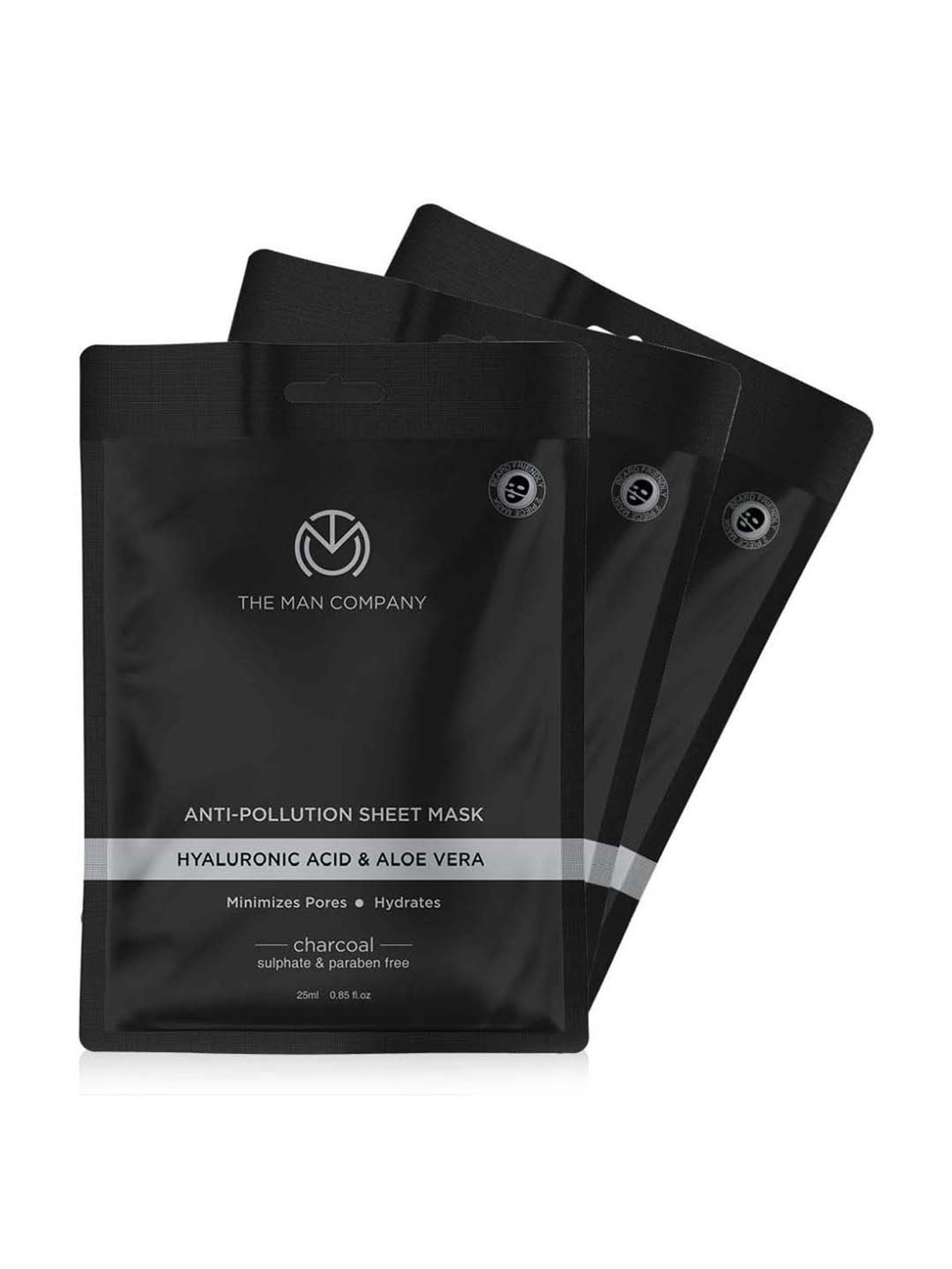 The Man Company Charcoal Face Sheet Mask (Pack of 3)