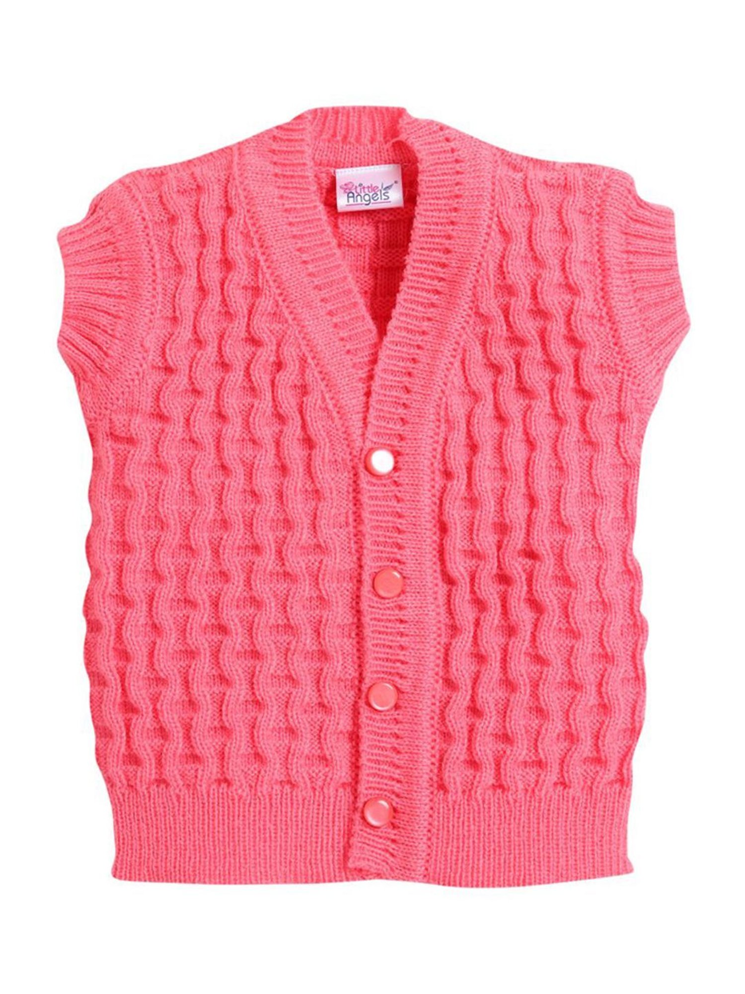 Little Angels Kids Pink Textured Pattern Sweater