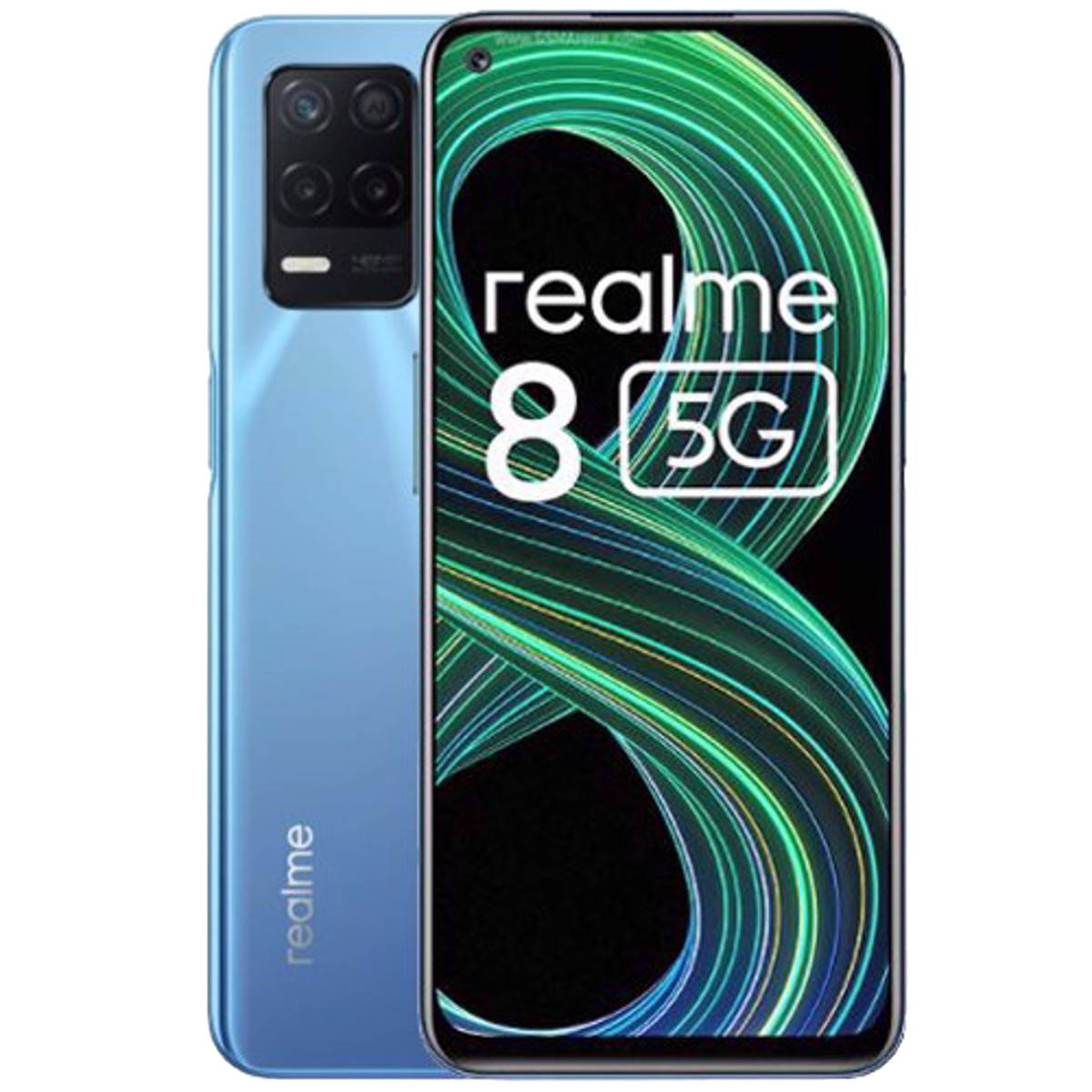 Realme 8 5G Dual-SIM 128GB ROM + 6GB RAM (GSM Only | No CDMA) Factory Unlocked 5G Smartphone - Supersonic Blue - International Version