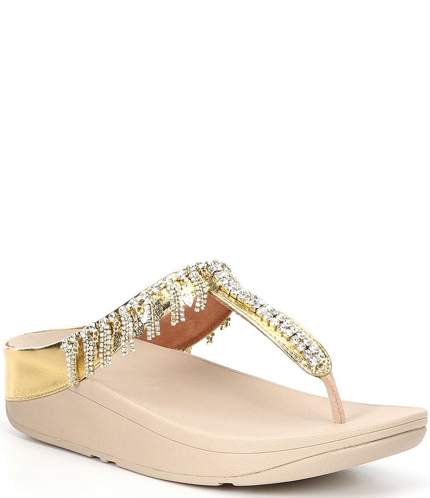 FitFlop Chandelier Crystal Embellished Toe Post Sandals