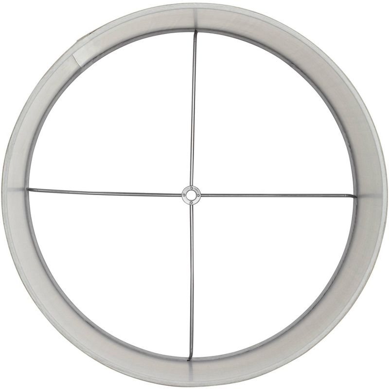 Springcrest Gray Weave Medium Drum Lamp Shade 15" Top x 15" Bottom x 11" High (Spider) Replacement with Harp and Finial