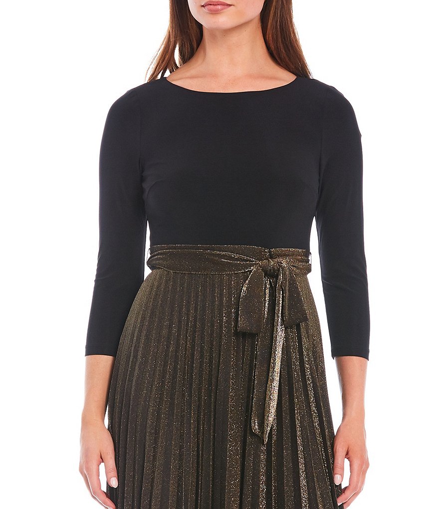 Tommy Hilfiger Paisley Chiffon Smocked Sleeveless Mock-Neck Midi A-Line Dress