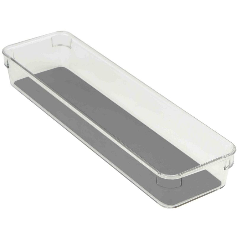 Home Basics 3" x 12" x 2" Plastic Drawer Organizer with Rubber Liner