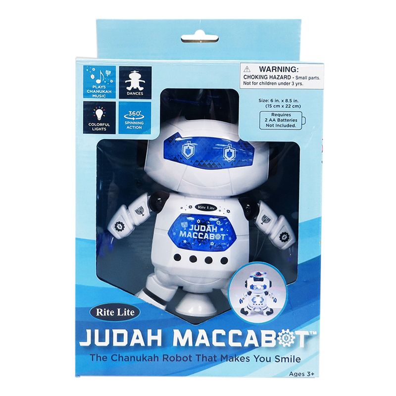 Rite Lite White and Blue Battery Operated Hanukkah "Judah Maccabot" Dancing Robot