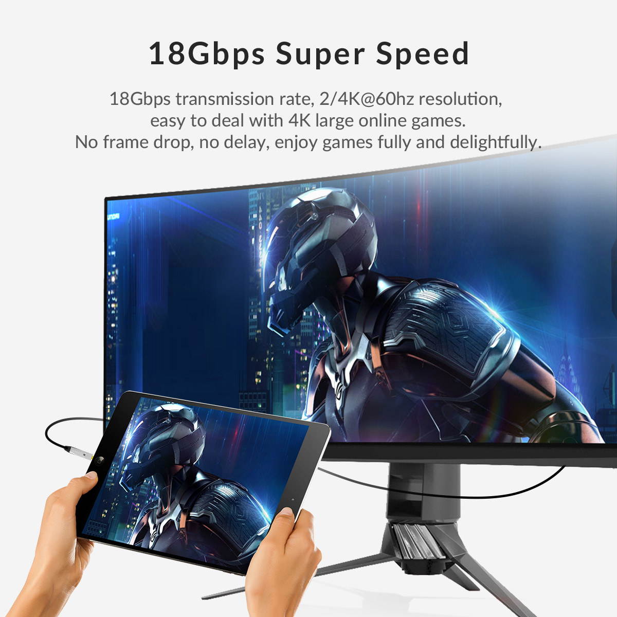 ORICO 2 in 1 Switch Freely  2in1 HDMI CABLE 2.0 4K 18Gbps HDMI to HDMI & Micro HDMI Cable 4K 60HZ  Audio/Video Connector  - Gold-Plate for PS4 PS3 PC TV Length  16ft-330ft 10m-100m