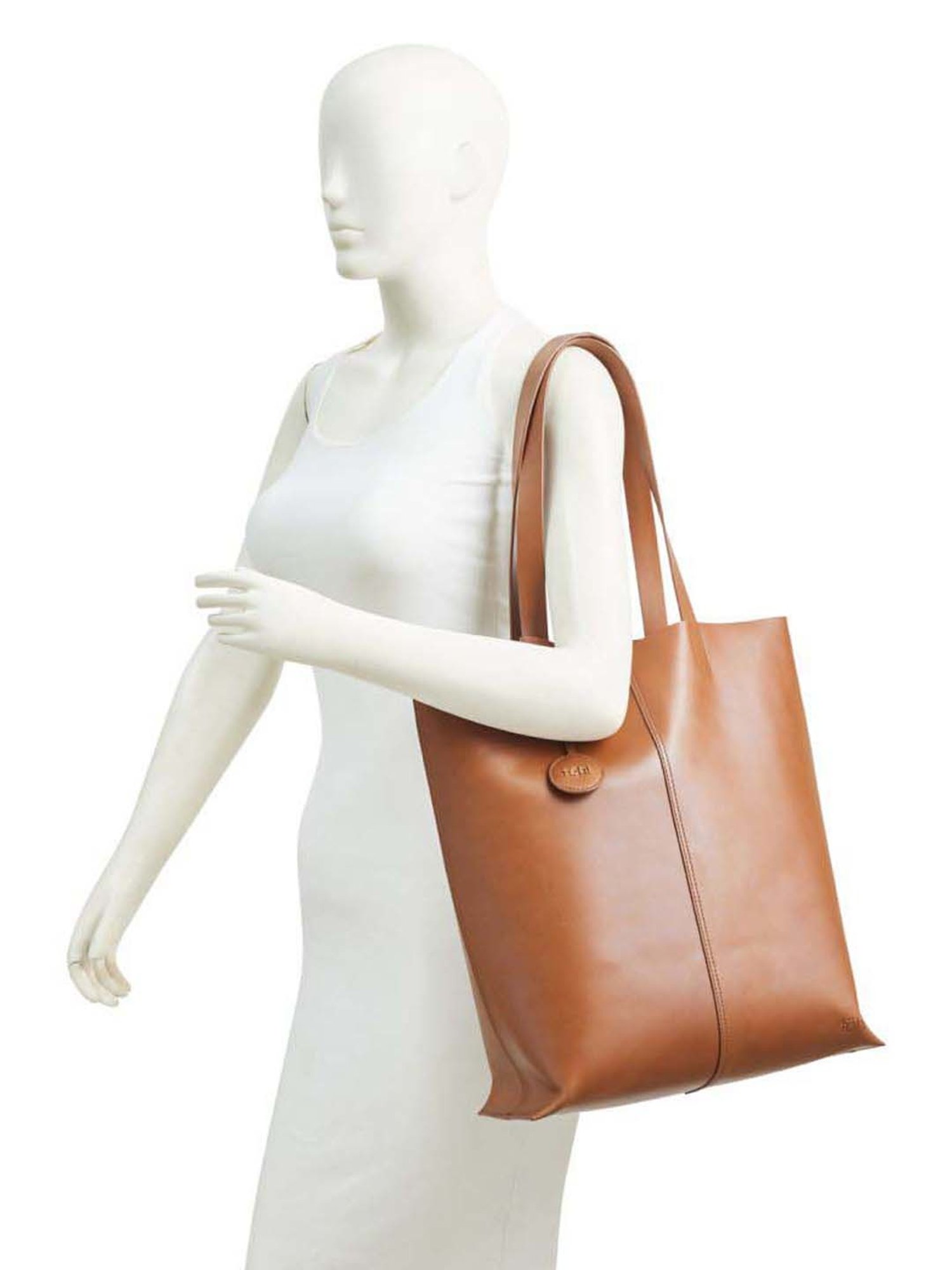 Tohl Down to Earth Brown Solid Medium Tote Handbag with pouch