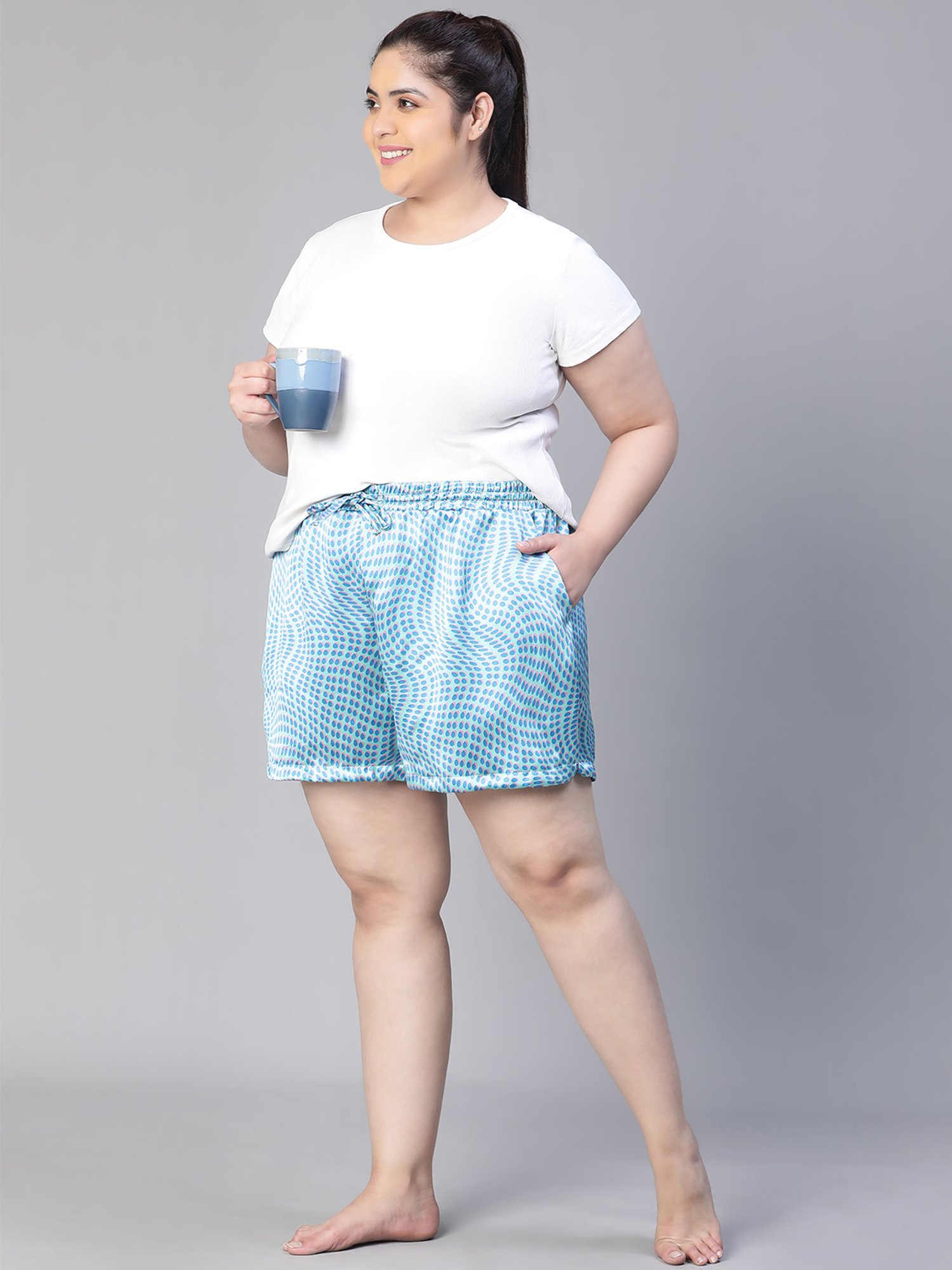 Oxolloxo Blue Printed Shorts