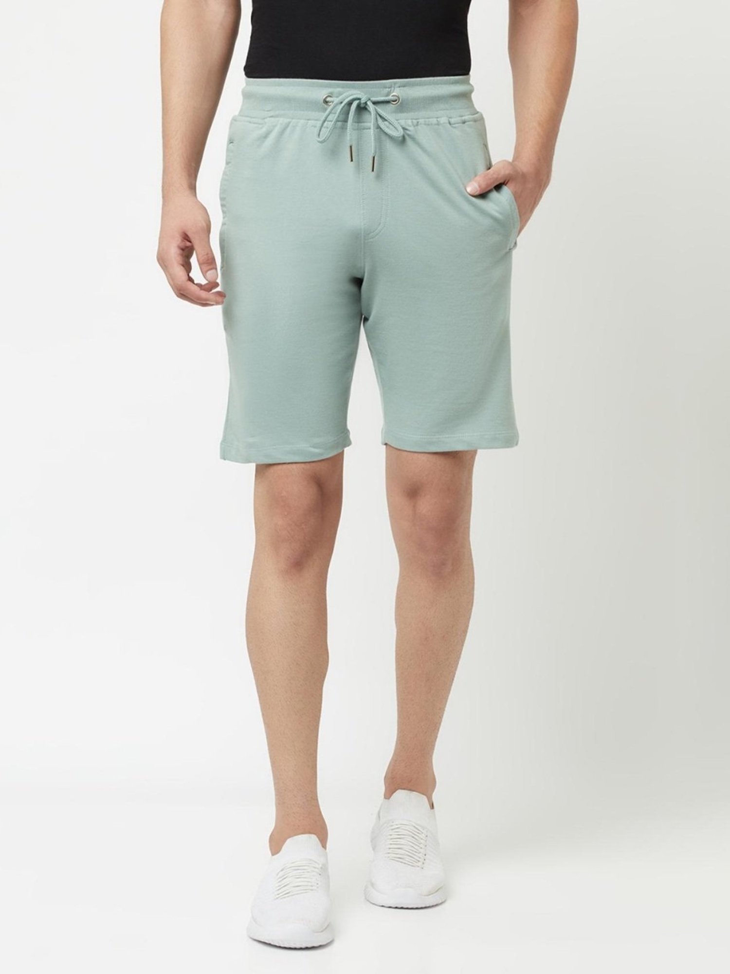 The Daily Outfits Sky Blue Cotton Regular Fit Shorts