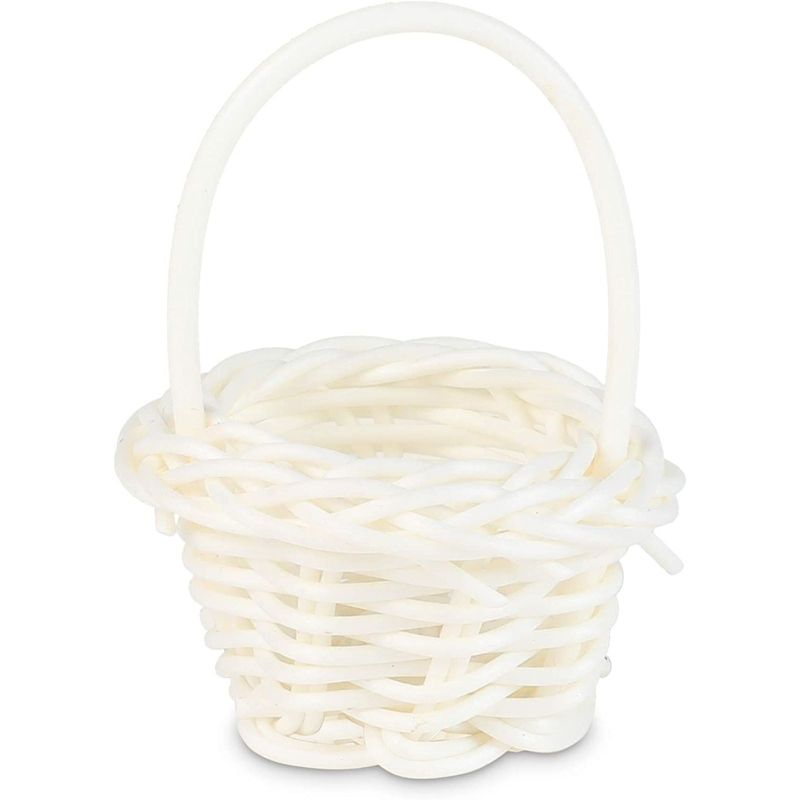 Juvale 24 Pack White Mini Woven Baskets with Handles (1.75 x 2.5 in)