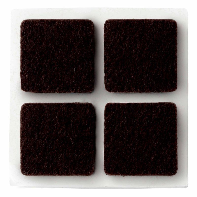 Scotch 16pc 1" Square Felt Pads Brown