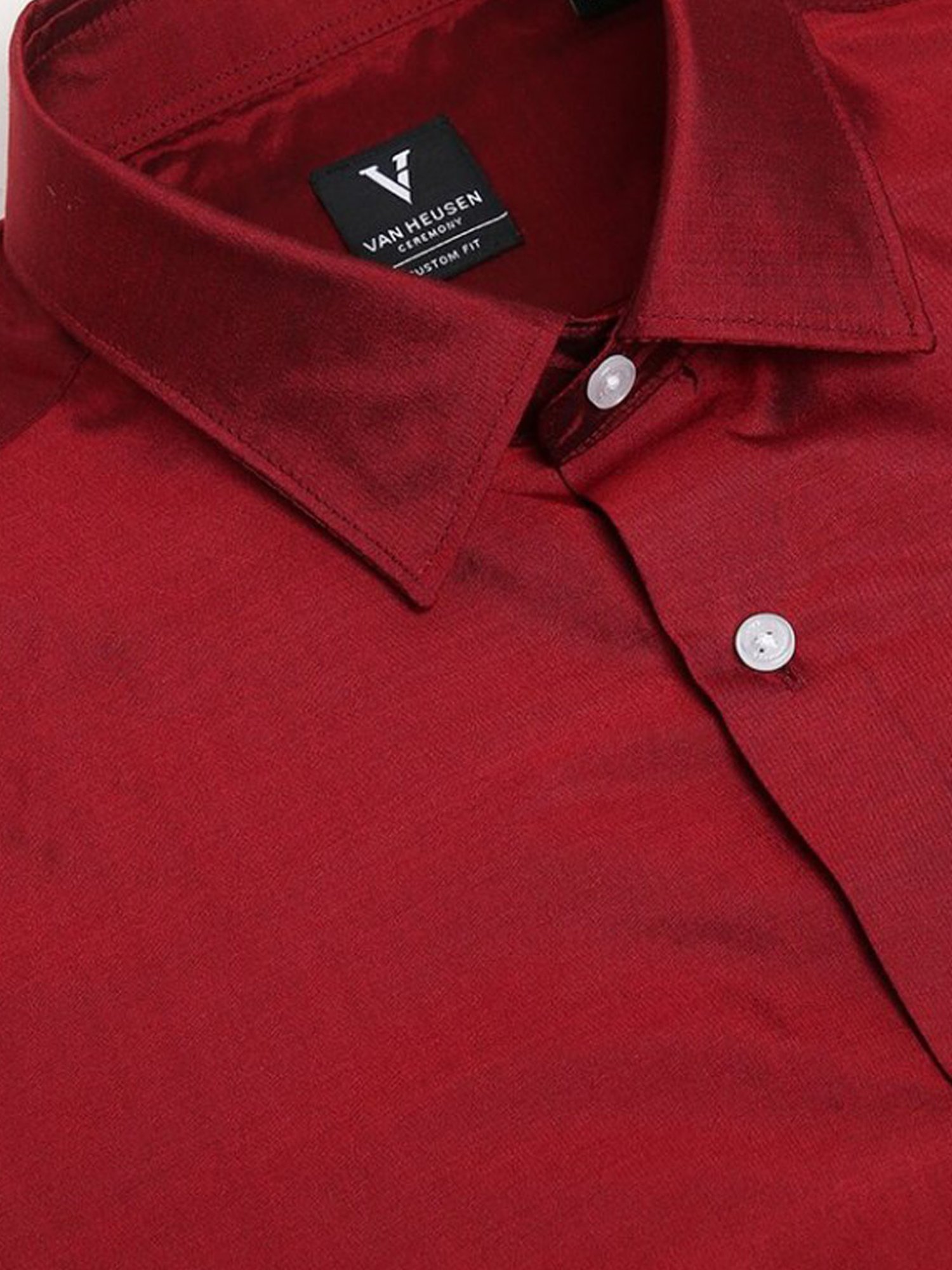 Van Heusen Maroon  Regular Fit Shirt