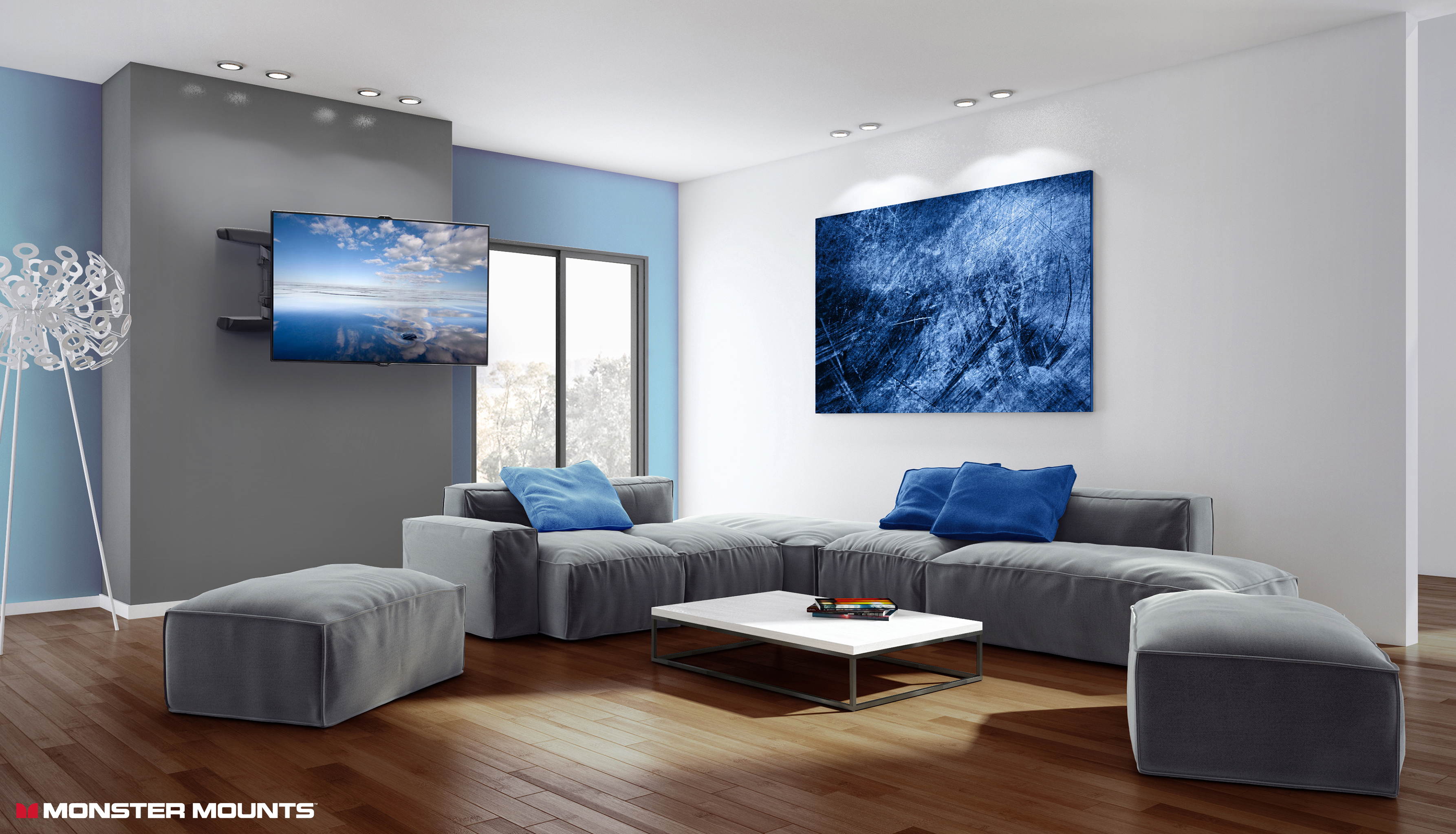 Monster Mounts Medium Premium Full Motion TV Wall Mount for 32-60"