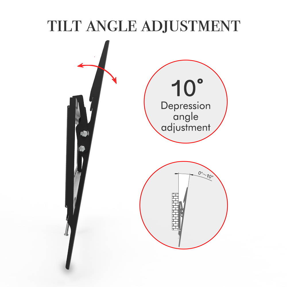 LEADZM Tilt TV Wall Mount Low Profile, Tilting TV Mount Bracket for Most 32-70" Flat Screen LED, LCD, OLED, 4K TVs, TV Bracket VESA 600x400mm Weight Capacity Up to 110lbs, Space Saving