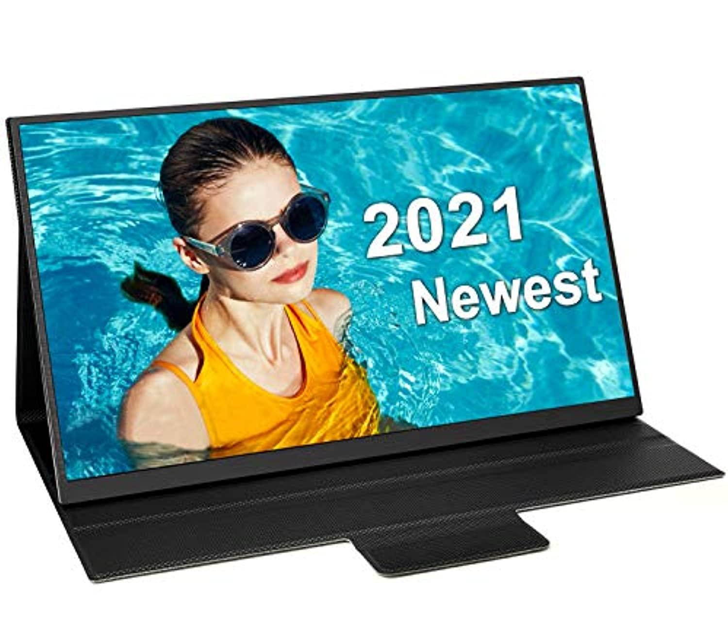 hongo 100% srgb portable monitor 15.6 inch metal frame 2nd monitor fhd 1080p hdr ips computer screen with usb c hdmi dual speak