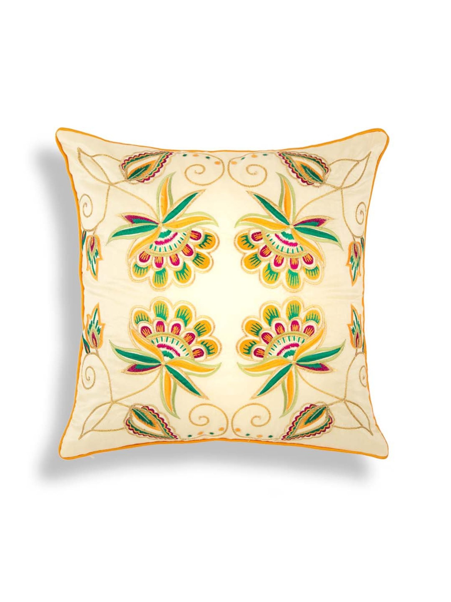 Swayam Red & White Cotton 60 cm x 60 cm Cushion Covers - Set of 5