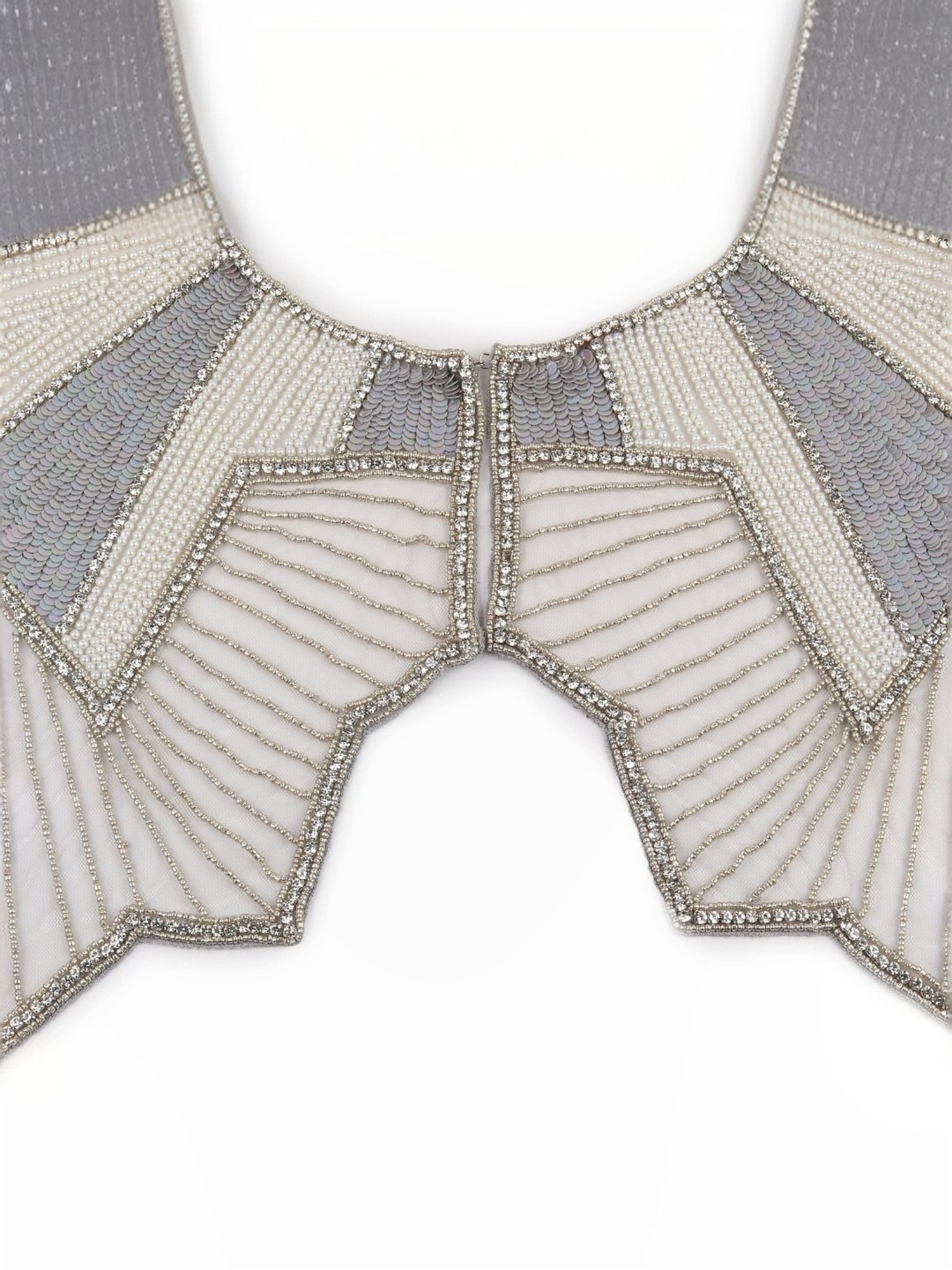 Odette Grey Embellished Fancy Short Cape